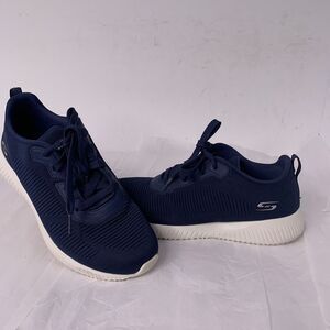 BOBS SPORT by Skechers TOUGH TALK Navy Fabric Lace Up Low Top Sneakers Women 9.5